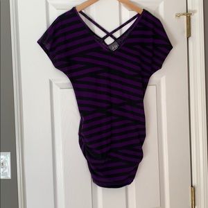 Purple and black striped top